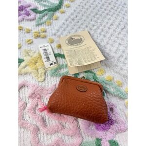 Dooney & Bourke Vintage All Weather Leather Kiss Lock Coin Purse Brown NWT